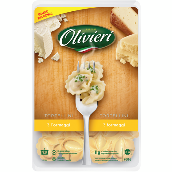 Olivieri Tortellini, 3 Cheese  700 g, $1.86/100g