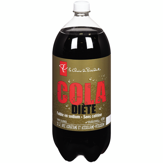 le Choix du Président Cola diète faible en sodium et sans caféine 2 l, 0,09 $/100ml