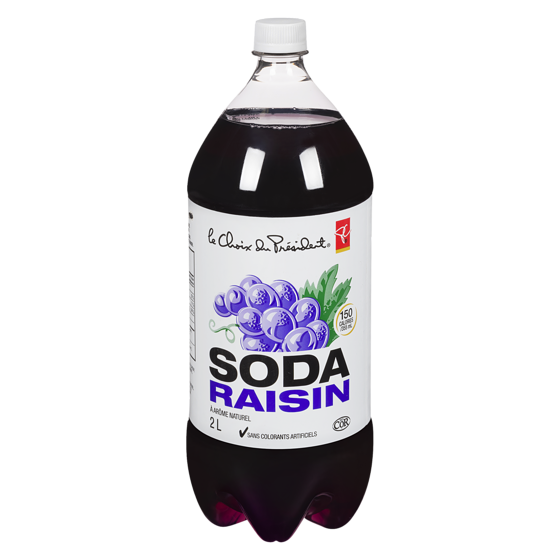 le Choix du Président Soda Au Raisin À Arôme Naturel 2 l, 0,08 $/100ml