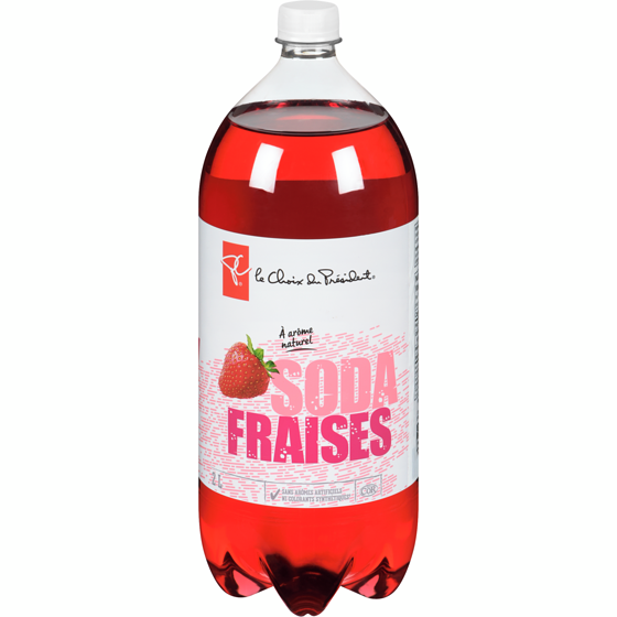 le Choix du Président Soda à la fraise 2 l, 0,09 $/100ml