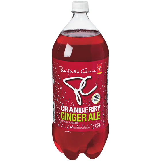 President's Choice Cranberry Ginger Ale 2 l, $0.07/100ml