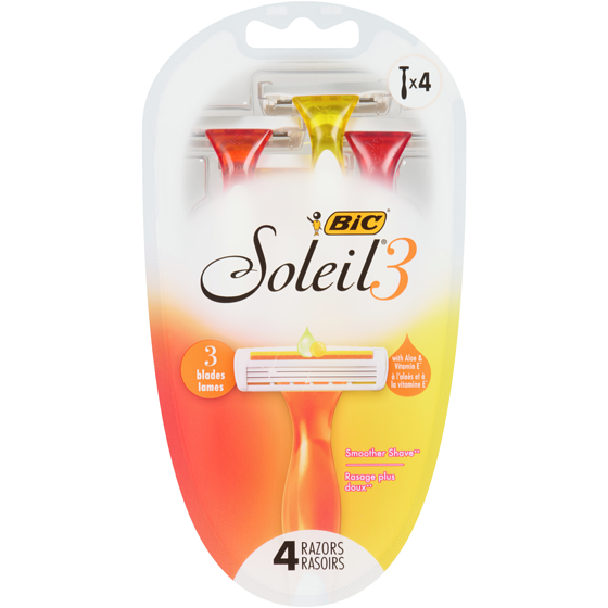 BIC Rasoirs à trois lames jetables Soleil 4 ea, 1,87 $/1ch