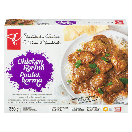 President's Choice Chicken Korma 350 g, $1.14/100g