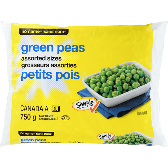 No Name Green Peas 750 g, $0.40/100g