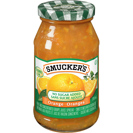 Smuckers No Sugar Added Orange Spread 310 ml, $2.58/100ml