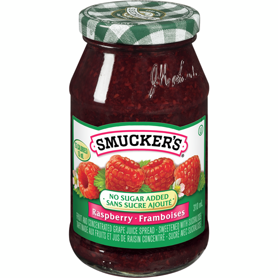 Smuckers No Sugar Added Raspberry Spread 310 ml, $2.58/100ml