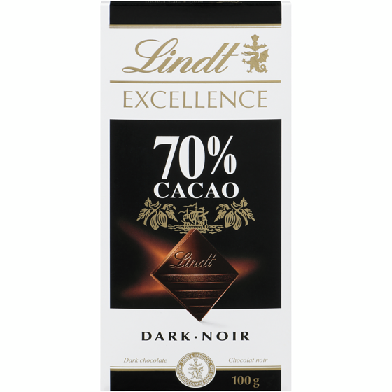 Lindt EXCELLENCE Barre de chocolat noir à 70 % 100 g, 6,29 $/100g