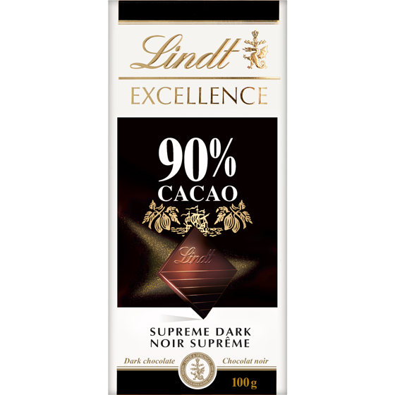 Lindt EXCELLENCE 90% Cacao Dark Chocolate Bar 100 g, $6.49/100g