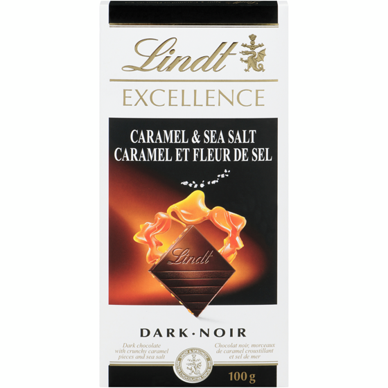 Lindt EXCELLENCE Caramel & Sea Salt Dark Chocolate Bar 100 g, $6.49/100g