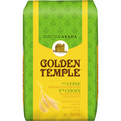 Golden Temple farine atta durum 1er choix 9 kg, 0,22 $/100g