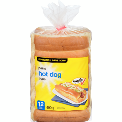 Sans Nom Pains à hot-dog 12 ea, 0,23 $/1ch