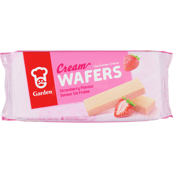 Garden Gaufrettes à saveur de fraise 200 g, 1,25 $/100g
