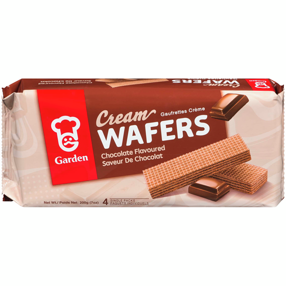 Garden Gaufrettes à saveur de chocolat 200 g, 1,25 $/100g