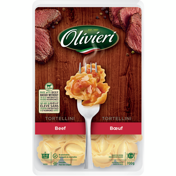 Olivieri Tortellini with Beef  700 g, $1.14/100g