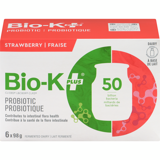 Bio K+ Bio-K+ Strawberry 6 Pack 6x98.0 g, $4.42/100g