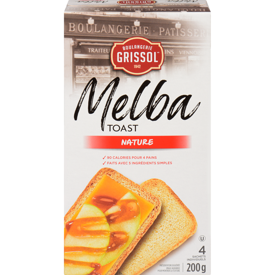 Grissol Boulangerie Grissol Melba Toast Original 200 g, 1,25 $/100g