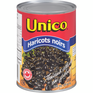 Unico Haricots noirs 540 ml, 0,46 $/100ml