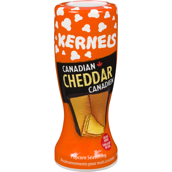 Kernels Cheddar Canadien Assaisonnements pour Maïs à Éclater 100 g, 4,49 $/100g