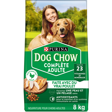 Purina Dog Chow Complète Adulte avec du Vrai Poulet, Nourriture Sèche pour Chiens 8 kg 8 kg, 0,25 $/100g