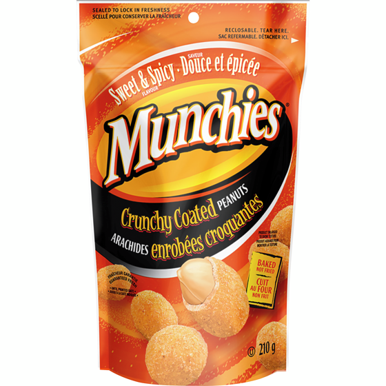 Munchies Nuts, Sweet & Spicy Crunchy Coated Peanuts 210 g, $2.28/100g