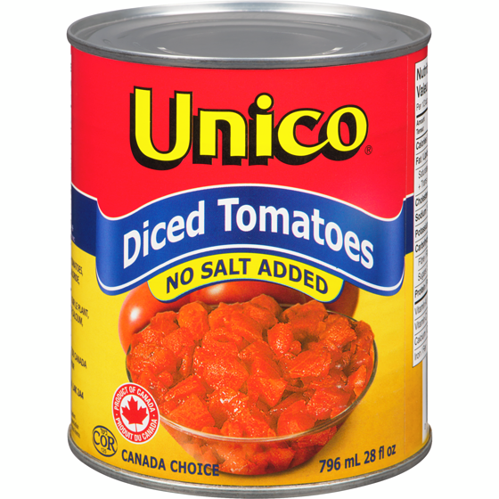 Unico Diced Tomatoes, No Salt Added 796 ml, $0.34/100ml
