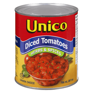 Unico Diced Tomatoes, Herbs & Spices 796 ml, $0.38/100ml