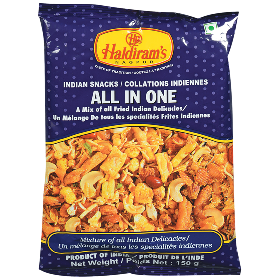 Haldiram’s Casse-croûte All In One 160 g, 1,24 $/100g