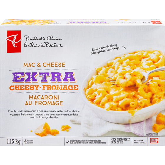 President's Choice Extra Cheesy Mac & Cheese 1.13 kg, $1.06/100g
