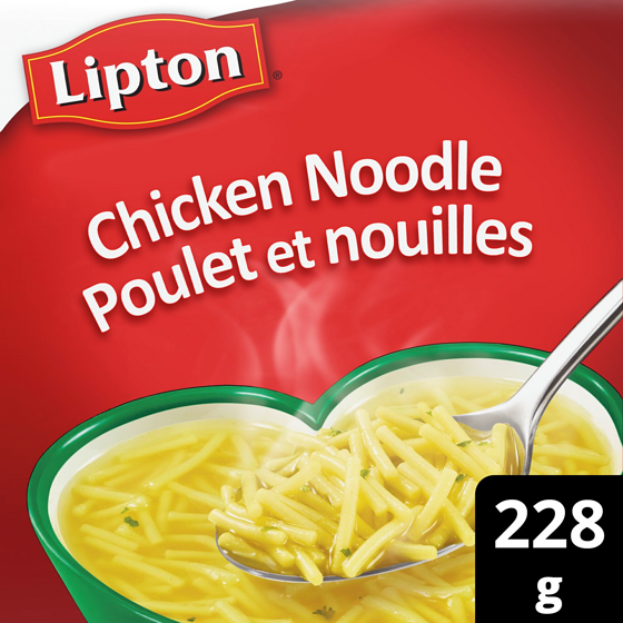 Lipton Mélange à Soupe Poulet et Nouilles 25% moins de sel 228 g, 1,75 $/100g