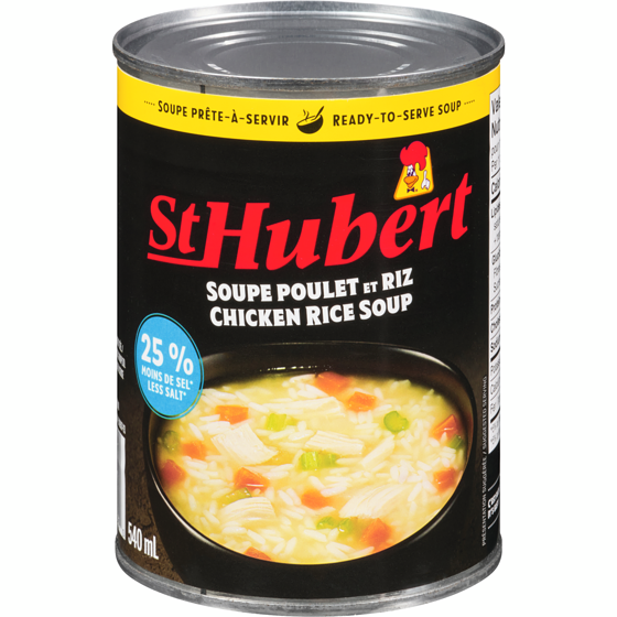 St Hubert Low Salt Chicken & Rice Soup 540 ml, $0.74/100ml
