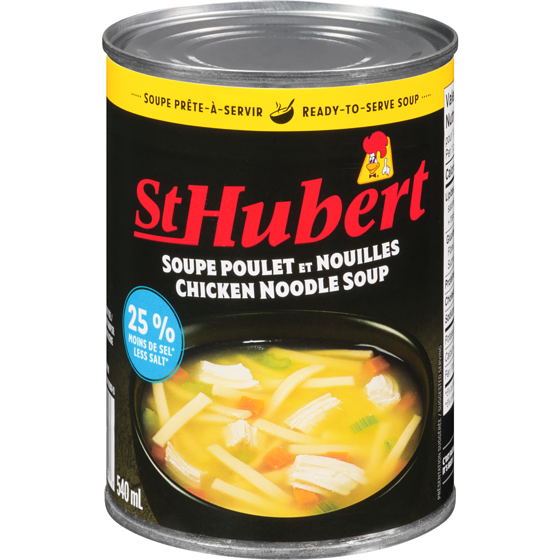 St Hubert Low Salt Chicken Noodle Soup 540 ml, $0.56/100ml