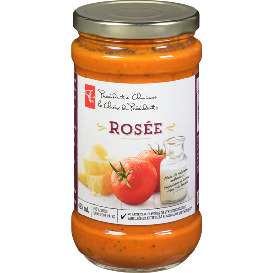President's Choice Rosée Pasta Sauce 425 ml, $1.17/100ml