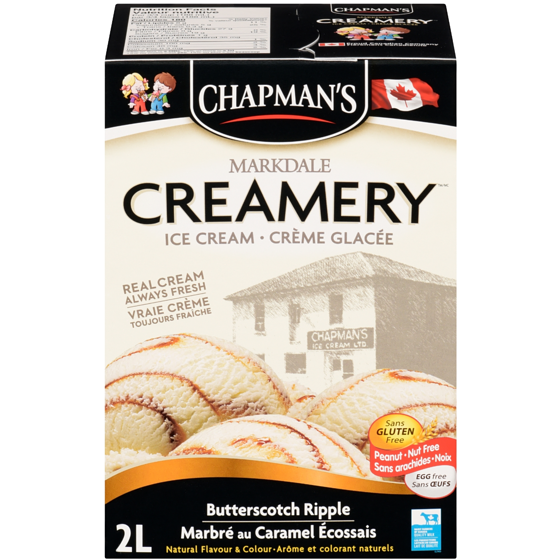 Chapmans Markdale Creamery Butterscotch Ripple Ice Cream 2 l, $0.27/100ml