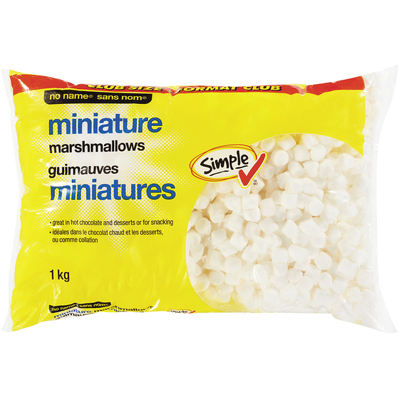 Sans Nom Mini guimauves, format club 1 kg, 0,80 $/100g