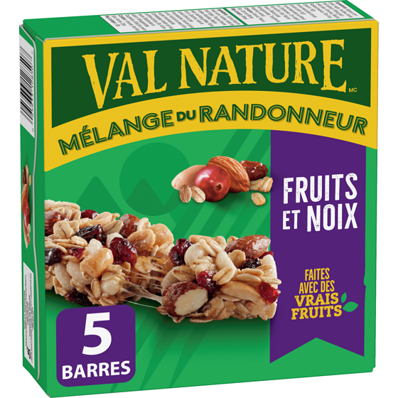 Nature Valley Granola Tendres Mélange du Randonneur, Fruits et Noix, 5 Barres 175 g, 2,28 $/100g