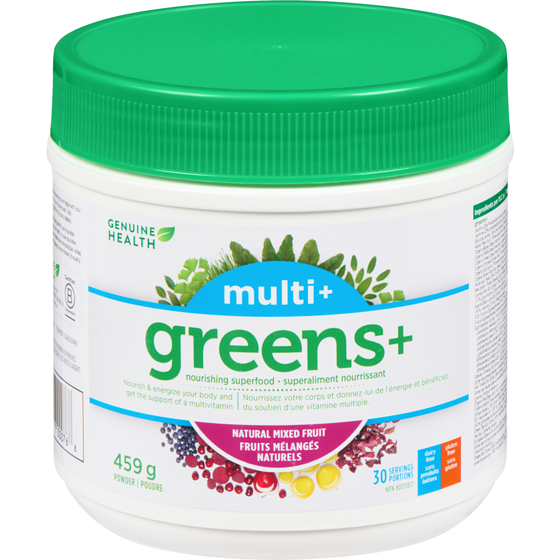Genuine Health Greens+ Multi Superfood Powder, Natural Mixed Fruit, Daily Multivitamin 459 g, $16.56/100g