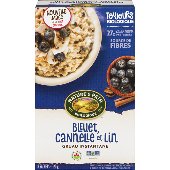 Nature’s Path Gruau biologique Bleuet, cannelle et lin 320 g, 1,87 $/100g