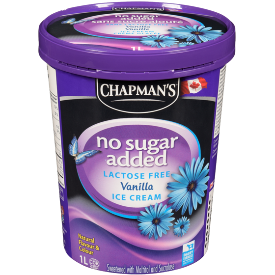 Chapmans No Sugar Added Lactose Free Ice Cream Vanilla 1 l, $0.60/100ml