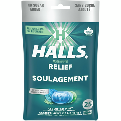 Halls Mentho-Lyptus No Sugar Added Assorted Mint Cough Drops, 25 Lozenges 25 ea, $0.18/1ea