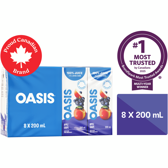 Oasis Apple Grape Juice 8x200.0 ml, $0.28/100ml