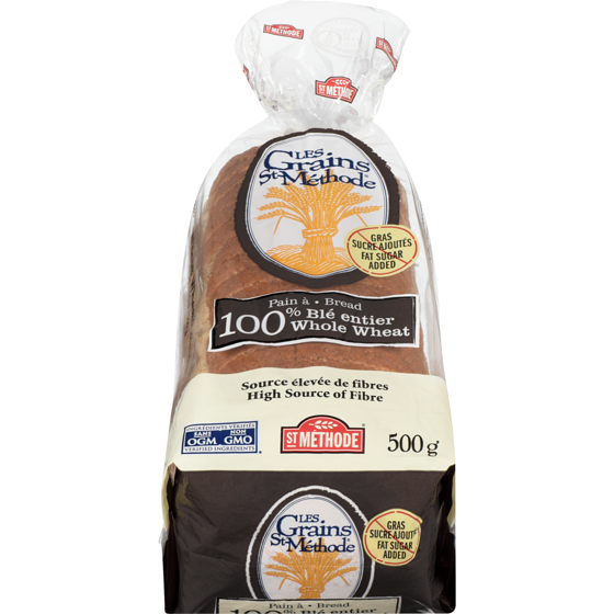 St Methode 100% Whole Wheat Bread, No Fat & No Sugar Added 500 g, $0.80/100g