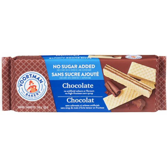 Voortman Sans sucre ajouté chocolat 250 g, 1,40 $/100g