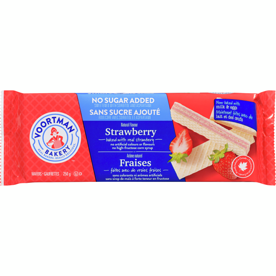 Voortman No Sugar Added Strawberry 250 g, $1.40/100g