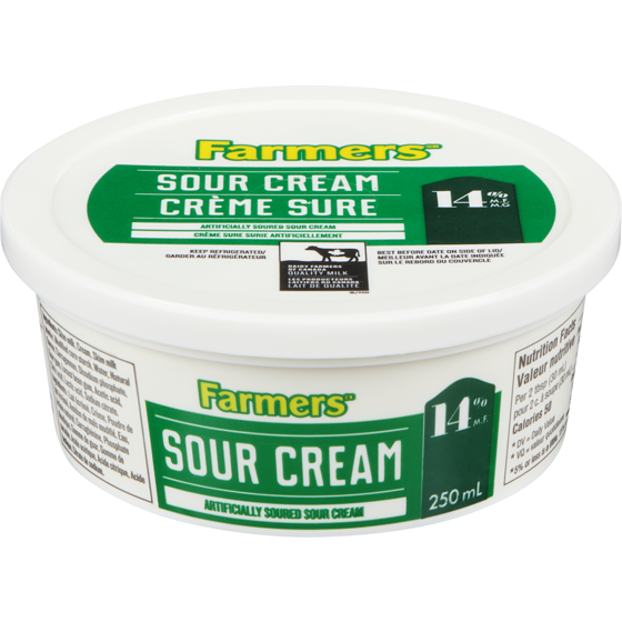 Farmers 14% Sour Cream 250 ml, $1.80/100ml