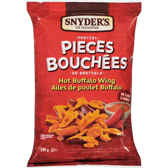 Snyders Pretzel Pieces, Hot Buffalo Wing 240 g, $1.45/100g