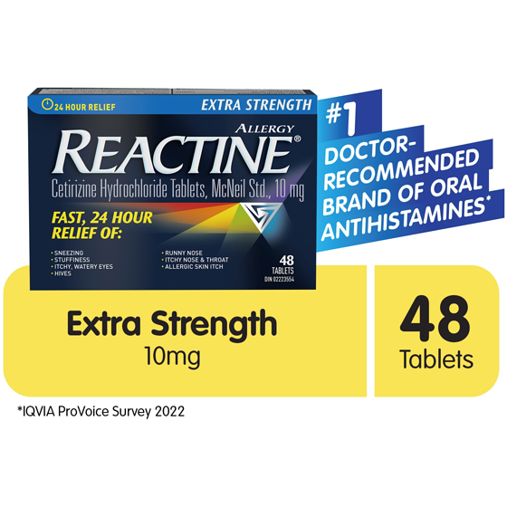 Reactine Tablets Extra Strength 10 mg 48 ea, $0.78/1ea