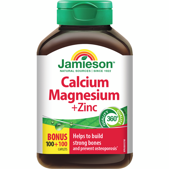Jamieson Calcium Magnesium + Zinc Caplets 200 ea, $0.09/1ea