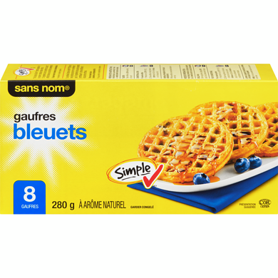 Sans Nom Gaufres, bleuets  280 g, 0,98 $/100g