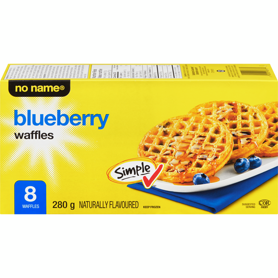 No Name Blueberry Waffles 280 g, $1.00/100g