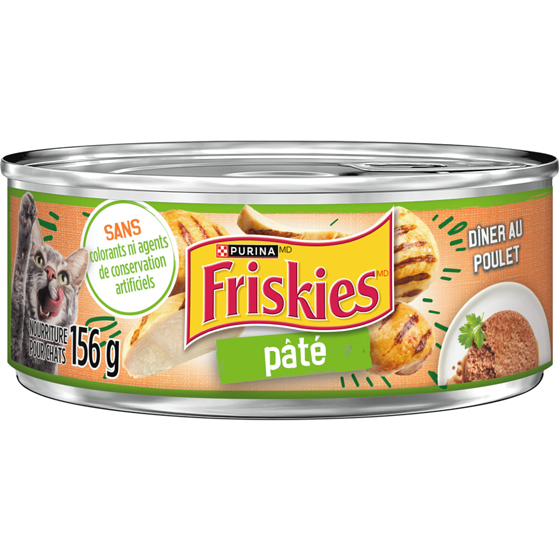 Purina (MD) Friskies(MD) Pâté Dîner au Poulet Nourriture pour Chats Boîte 156 g, 0,58 $/100g